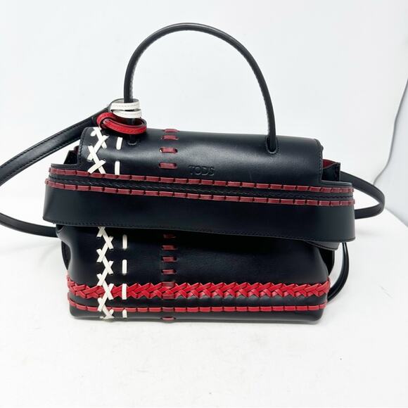 Tod's Handbags - TOD'S Medium Tassels Wave Bag Black NWOT